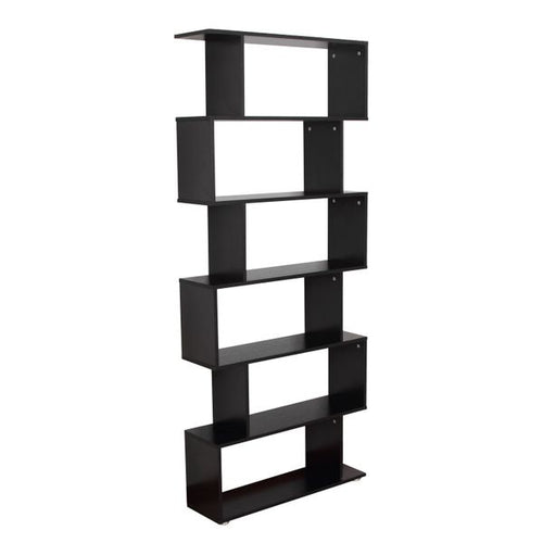 Load image into Gallery viewer, HOMCOM Wooden S Shape Bookcase 6 Shelves Storage Display Home Office
