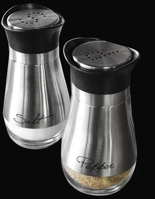 Load image into Gallery viewer, Salt and Pepper Shakers Stainless Steel Glass Set BPA Free, 4oz
