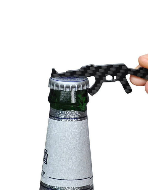 Load image into Gallery viewer, Real Carbon Fiber AK-47 Shaped Keychain &amp; Bottle Opener
